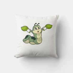 Caterpillar Leaves Throw Pillow