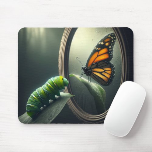 Caterpillar Looking In A Mirror Mouse Pad