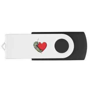 Caterpillar Love Heart Flash Drive