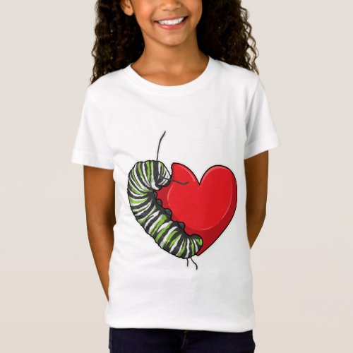 Caterpillar Love Heart T_Shirt