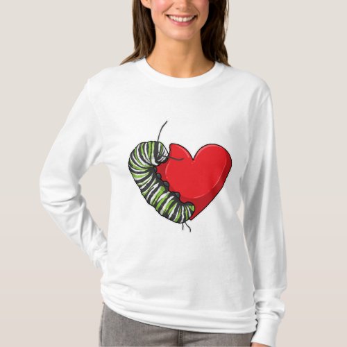 Caterpillar Love Heart T_Shirt