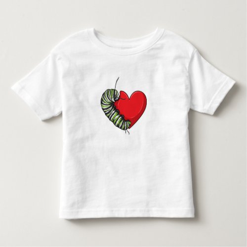 Caterpillar Love Heart Toddler T_shirt