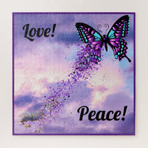 Caterpillar Morph to Purple Teal  Black Butterfly