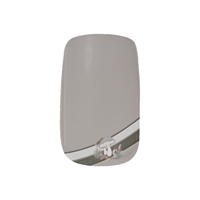 caterpillar mushroom Minx Nail Art (Left Thumb)