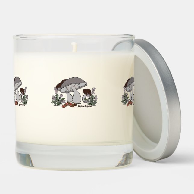 caterpillar mushroom Scented Candle w lid (Lid)