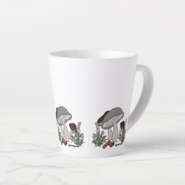 caterpillar mushroom small latte mug (Right Angle)
