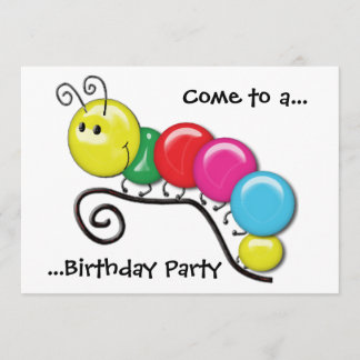 Caterpillar on a Twig Birthday Party Invitation