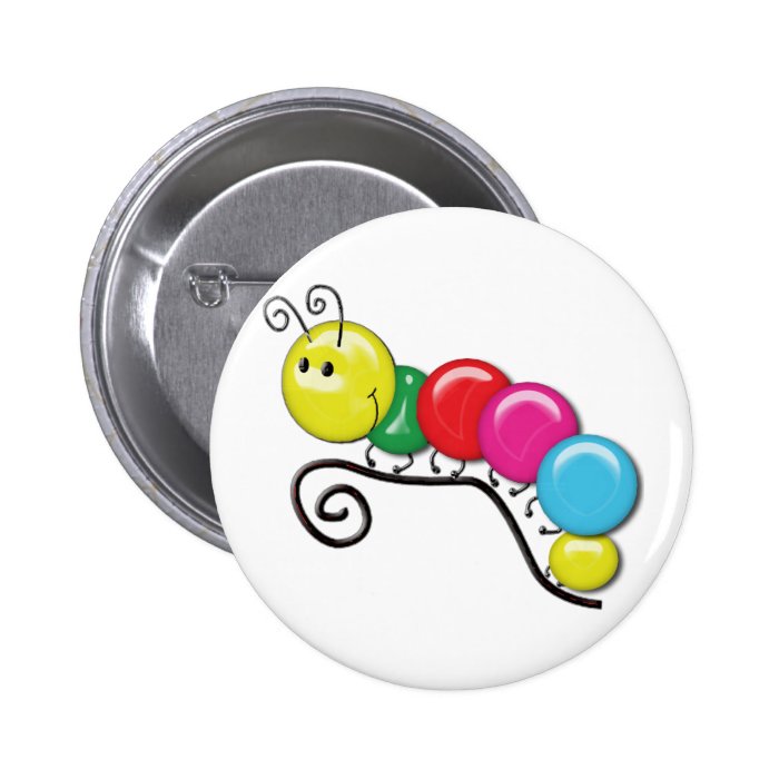 Caterpillar on a Twig Pinback Buttons