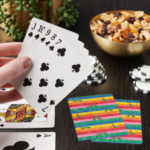 Caterpillar Rainbow Stripe Pattern Playing Cards