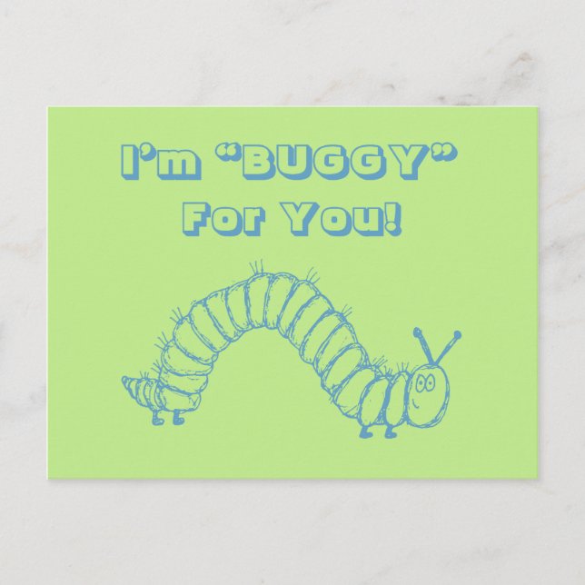 Caterpillar School Kids Valentines Day Holiday Postcard (Front)