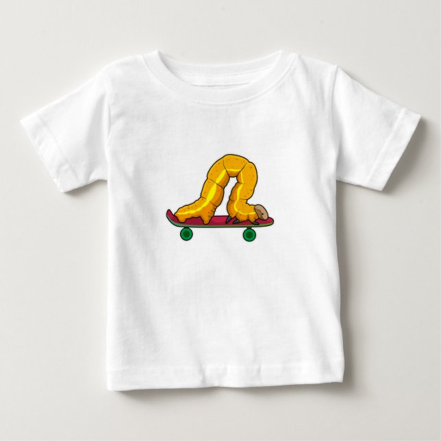 Caterpillar Skater Skateboard Baby T-Shirt (Front)