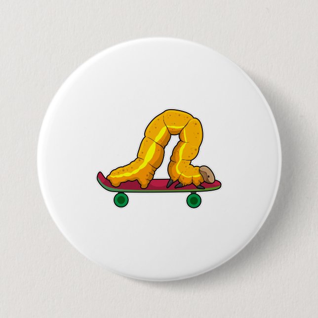 Caterpillar Skater Skateboard Button (Front)
