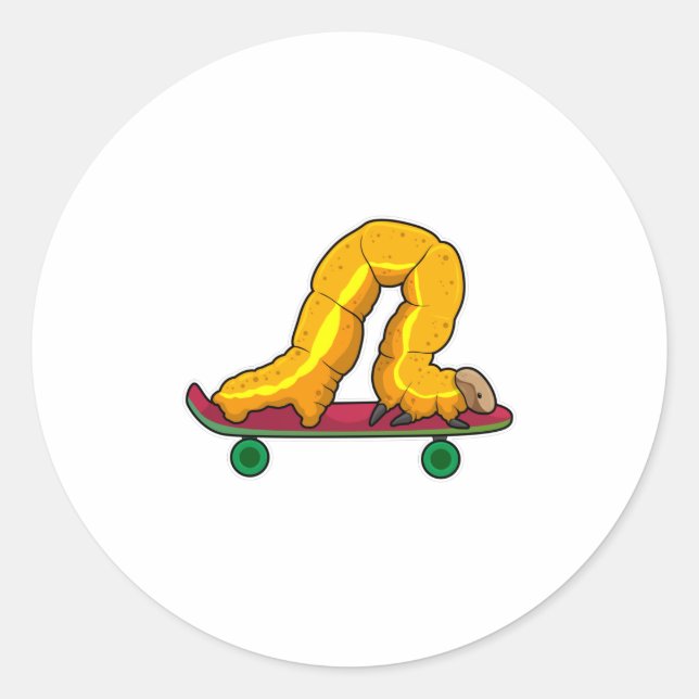 Caterpillar Skater Skateboard Classic Round Sticker (Front)