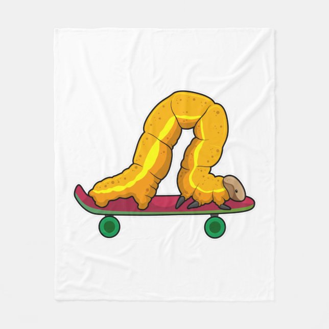 Caterpillar Skater Skateboard Fleece Blanket (Front)