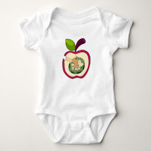 Caterpillar Sleeping Apple Baby Bodysuit