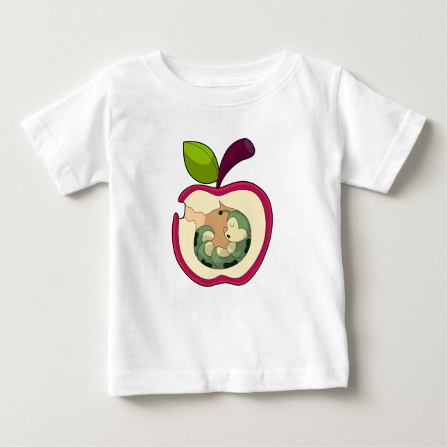Caterpillar Sleeping Apple Baby T-Shirt (Front)