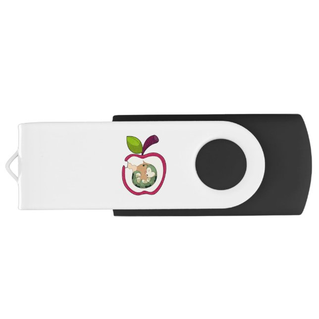 Caterpillar Sleeping Apple Flash Drive (Back)
