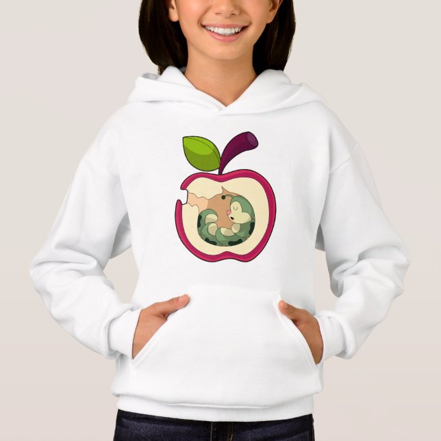 Caterpillar Sleeping Apple Hoodie (Front)