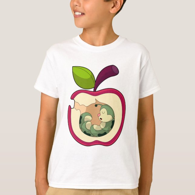 Caterpillar Sleeping Apple T-Shirt (Front)