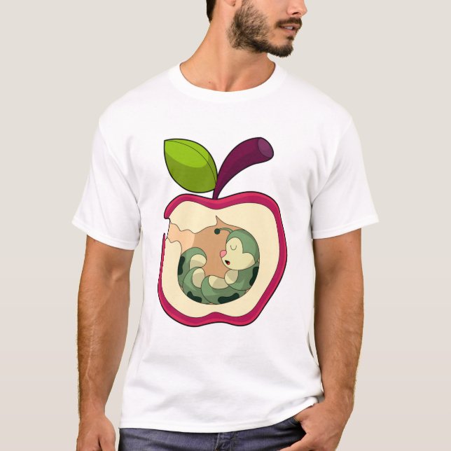 Caterpillar Sleeping Apple T-Shirt (Front)