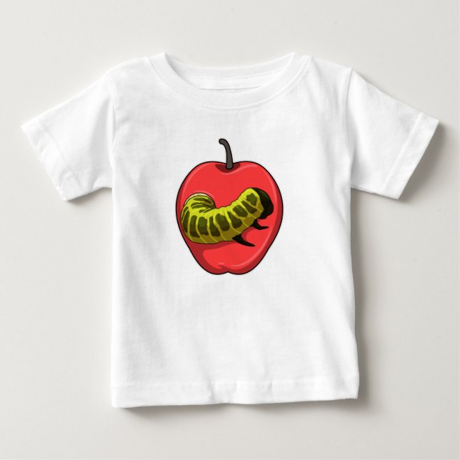 Caterpillar with Apple Baby T-Shirt (Front)