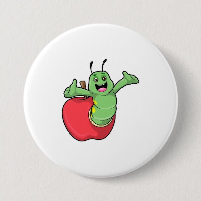 Caterpillar with Apple Button (Front)