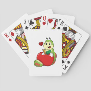 Caterpillar with Apple Poker Cards