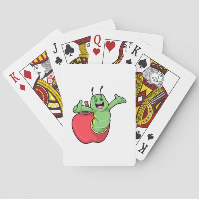 Caterpillar with Apple Poker Cards (Back)