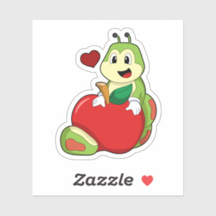 Caterpillar with Apple Sticker