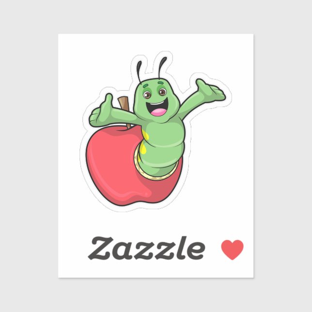 Caterpillar with Apple Sticker (Sheet)