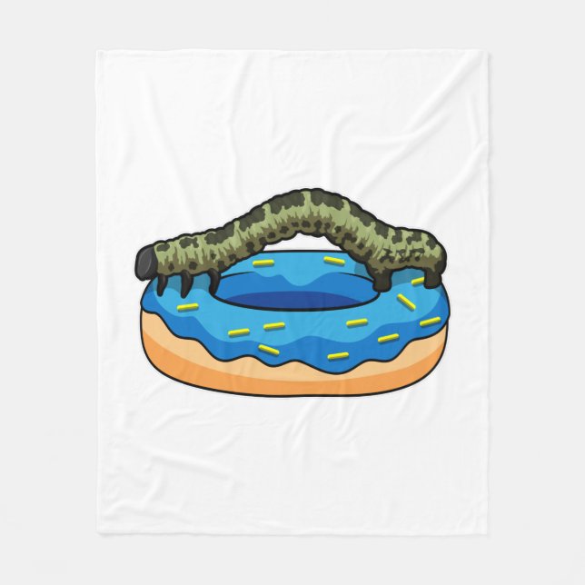 Caterpillar with Donut Fleece Blanket (Front)