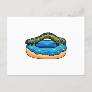 Caterpillar with Donut Postcard