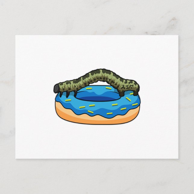 Caterpillar with Donut Postcard (Front)