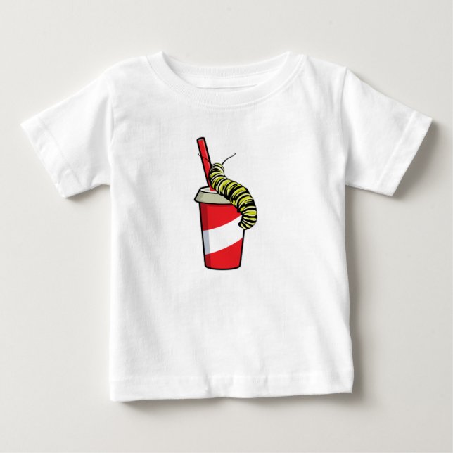Caterpillar with Drink Baby T-Shirt (Front)