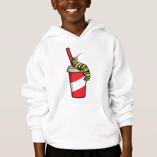 Caterpillar with Drink Hoodie (Front)