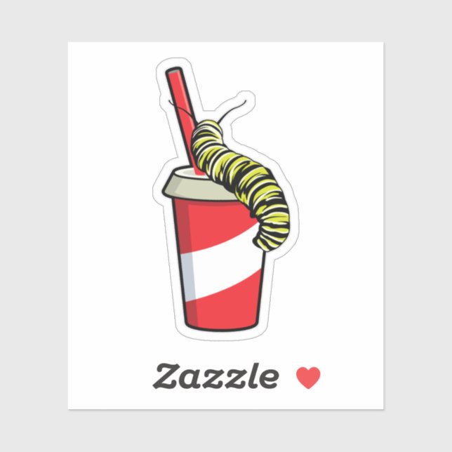 Caterpillar with Drink Sticker (Sheet)