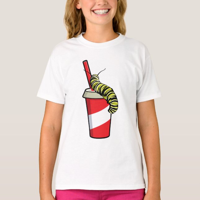 Caterpillar with Drink T-Shirt (Front)