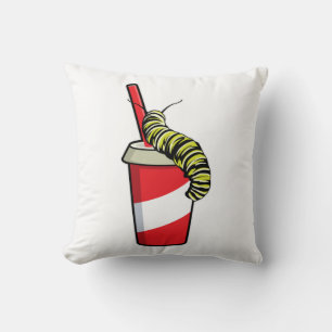 Caterpillar with Drink Throw Pillow