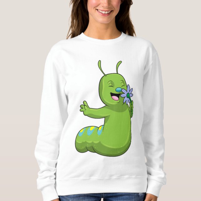 Caterpillar with Flower Daisy Sweatshirt (Front)