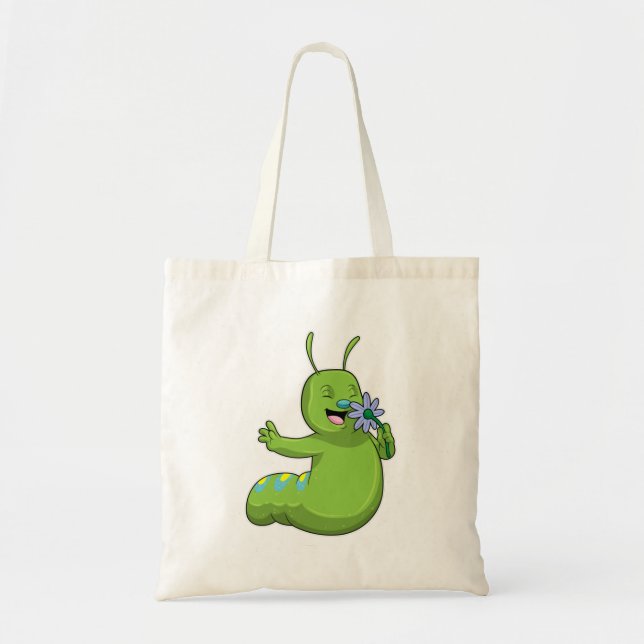 Caterpillar with Flower Daisy Tote Bag (Front)