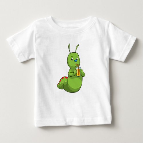Caterpillar with Glass of Orange juice Baby T_Shirt