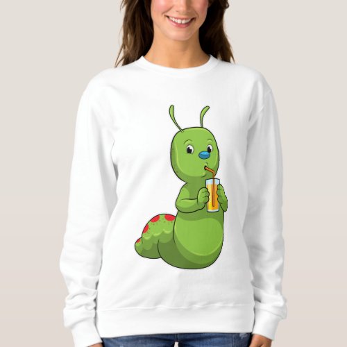 Caterpillar with Glass of Orange juice Sweatshirt