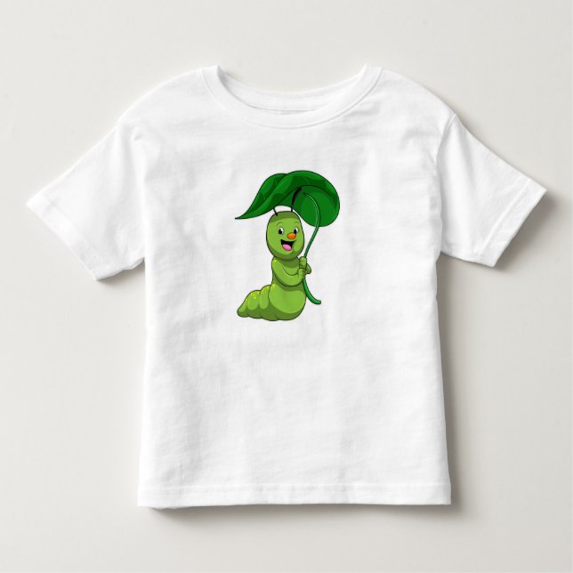 Caterpillar with Leaf as Parasol Toddler T-shirt (Front)