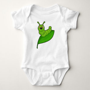 Caterpillar with Leaf Baby Bodysuit