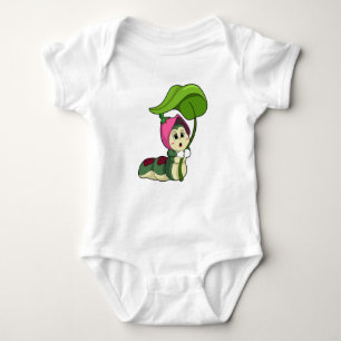 Caterpillar with Leaf Baby Bodysuit