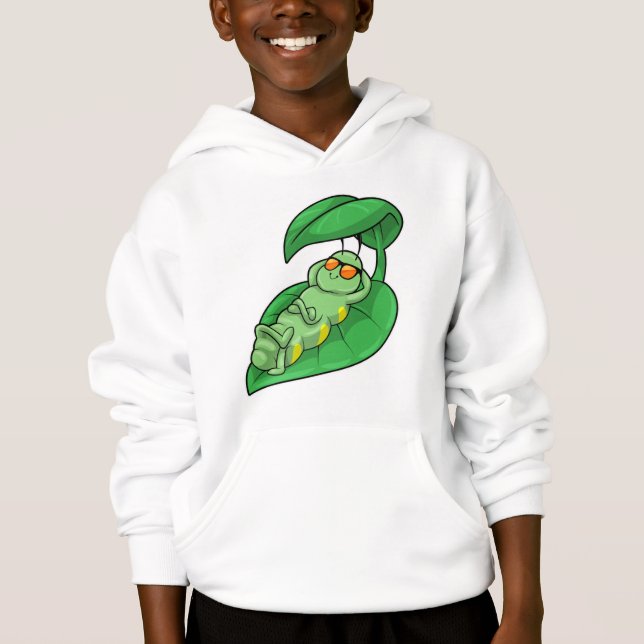 Caterpillar with Leaf Hoodie (Front)