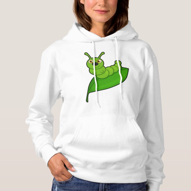 Caterpillar with Leaf Hoodie (Front)