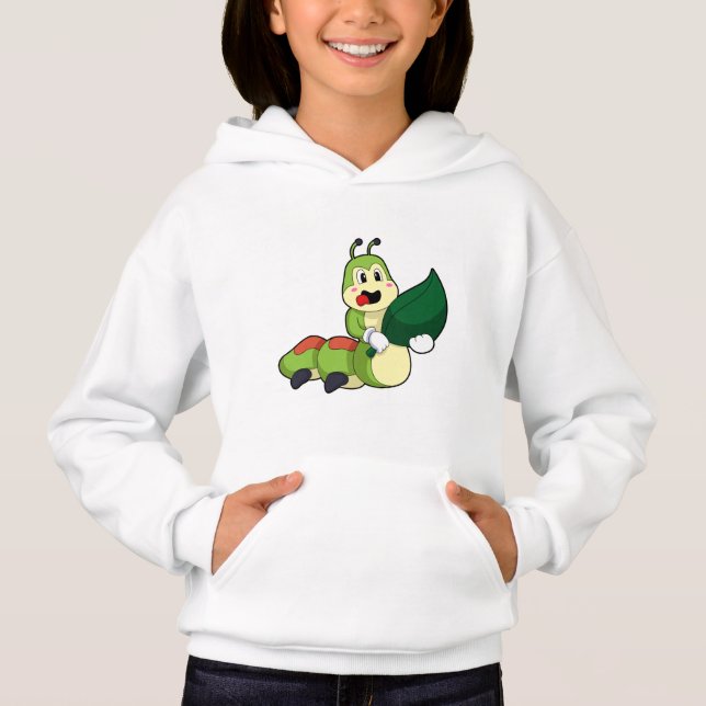 Caterpillar with Leaf Hoodie (Front)