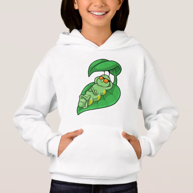 Caterpillar with Leaf Hoodie (Front)