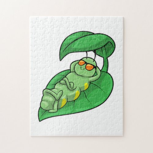 Caterpillar with Leaf Jigsaw Puzzle